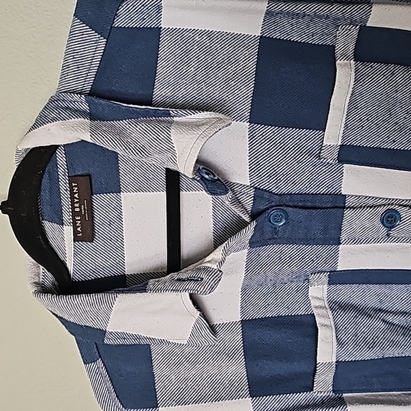 Lane Bryant Preppy button front long sleeve shacket duster 14/16 oversized - Picture 3 of 10